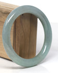 Baikalla Light Oil-Green "Traditional Full-Round" Jadeite Jade Bangle Bracelet (59mm) 