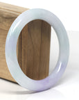 Baikalla "Vixen" Lavender & White-Green "Traditional Full-Round" Jadeite Jade Bangle Bracelet (57.5mm) 