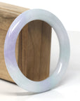Baikalla "Vixen" Lavender & White-Green "Traditional Full-Round" Jadeite Jade Bangle Bracelet (57.5mm) 