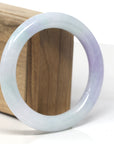Baikalla "Vixen" Lavender & White-Green "Traditional Full-Round" Jadeite Jade Bangle Bracelet (57.5mm) 