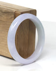 Baikalla Lavender & Green "Half-Round" Jadeite Jade Bangle Bracelet (53.6mm) 