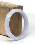 Baikalla Lavender & Green "Half-Round" Jadeite Jade Bangle Bracelet (53.6mm) 