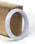 Baikalla Lavender & Green "Half-Round" Jadeite Jade Bangle Bracelet (53.6mm) 