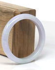 Baikalla Lavender & Green "Half-Round" Jadeite Jade Bangle Bracelet (53.6mm) 