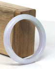 Baikalla Lavender & Green "Half-Round" Jadeite Jade Bangle Bracelet (53.6mm) 