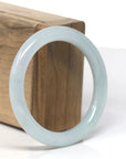 Baikalla Light Green "Traditional Full-Round" Jadeite Jade Bangle Bracelet (53.8mm) 