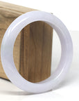 Baikalla Icy Light Lavender "Half-Round" Jadeite Jade Bangle Bracelet (58.2mm) 
