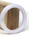 Baikalla Icy Light Lavender "Half-Round" Jadeite Jade Bangle Bracelet (58.2mm) 