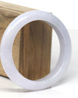Baikalla Icy Light Lavender "Half-Round" Jadeite Jade Bangle Bracelet (58.2mm) 