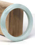 Baikalla Light Apple-Green "Half-Round" Jadeite Jade Bangle Bracelet (60.4mm) 