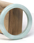 Baikalla Light Apple-Green "Half-Round" Jadeite Jade Bangle Bracelet (60.4mm) 
