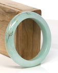 Baikalla Jewelry Jadeite Jade Bangle Bracelet 18k Gold Inlaid Apple Green Jadeite Jade Bangle Bracelet (54.40 mm) 