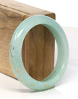 Baikalla Jewelry Jadeite Jade Bangle Bracelet 18k Gold Inlaid Apple Green Jadeite Jade Bangle Bracelet (54.40 mm) 