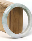 Baikalla Jewelry Jadeite Jade Bangle Bracelet Baikalla "Half Round" Blue Green Jadeite Jade Bangle Bracelet (62.32 mm) 