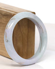 Baikalla Jewelry Jadeite Jade Bangle Bracelet Baikalla "Half Round" 18k Inlay Jadeite Jade Bangle Bracelet (60.49 mm) 