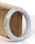 Baikalla Jewelry Jadeite Jade Bangle Bracelet Baikalla "Half Round" 18k Inlay Jadeite Jade Bangle Bracelet (60.49 mm) 