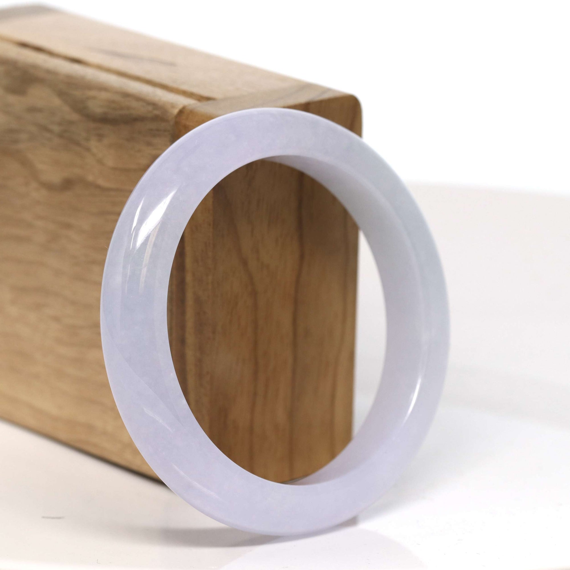 Baikalla Jewelry Jadeite Jade Bangle Bracelet Baikalla "Half Round" 18k Inlay Jadeite Jade Bangle Bracelet (54.30 mm) #T367