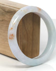 Baikalla Green & Light Lavender W/ SaJin Jadeite Jade "Half Round" Bangle Bracelet (60.4mm) 