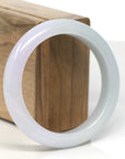 Baikalla Lavender & Light Green Jadeite Jade "Half Round" Bangle Bracelet (56.4mm) 