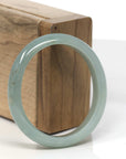 Baikalla Natural Green Jadeite Jade Oval "Half Round" Bangle Bracelet (53mm) 