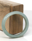 Baikalla Natural Green Jadeite Jade Oval "Half Round" Bangle Bracelet (53mm) 
