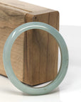 Baikalla Natural Green Jadeite Jade Oval "Half Round" Bangle Bracelet (53mm) 