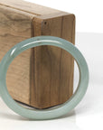 Baikalla Natural Green Jadeite Jade Oval "Half Round" Bangle Bracelet (53mm) 