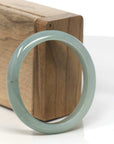 Baikalla Natural Green Jadeite Jade Oval "Half Round" Bangle Bracelet (53mm) 