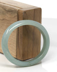 Baikalla Natural Green Jadeite Jade Oval "Half Round" Bangle Bracelet (53mm) 