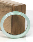 Baikalla Light Apple-Green Jadeite Jade Oval "Half Round" Bangle Bracelet (53mm) 