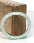 Baikalla Light Apple-Green Jadeite Jade Oval "Half Round" Bangle Bracelet (53mm) 