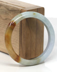 Baikalla Multi-Colored Jadeite Jade "Half Round" Bangle Bracelet (53.9mm) 