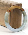 Baikalla Multi-Colored Jadeite Jade "Half Round" Bangle Bracelet (53.9mm) 