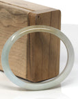 Baikalla Light Green & Yellow-Green Jadeite Jade Oval "Half Round" Bangle Bracelet (56.5mm) 