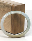 Baikalla Light Green & Yellow-Green Jadeite Jade Oval "Half Round" Bangle Bracelet (56.5mm) 