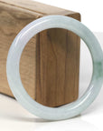 Baikalla Light Green & White Jadeite Jade "Traditional Full Round" Bangle Bracelet (55.7mm) 