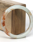 Baikalla Light Green & SaJin Jadeite Jade "Half Round" Bangle Bracelet (57.5mm) 