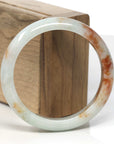 Baikalla Light Green & SaJin Jadeite Jade "Half Round" Bangle Bracelet (57.5mm) 
