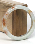 Baikalla Light Green & SaJin Jadeite Jade "Half Round" Bangle Bracelet (57.5mm) 