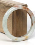 Baikalla Light Green & SaJin Jadeite Jade "Half Round" Bangle Bracelet (57.5mm) 