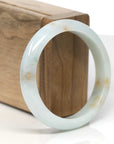 Baikalla Light Blue-Green W/ SaJin Jadeite Jade "Half-Round" Bangle Bracelet (55.5mm) 