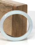 Baikalla Light Green Jadeite Jade Oval "Half Round" Bangle Bracelet (55mm) 