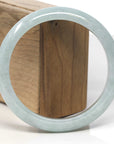 Baikalla Light Green Jadeite Jade "Half Round" Bangle Bracelet (63mm) 