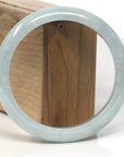 Baikalla Light Green Jadeite Jade "Half Round" Bangle Bracelet (63mm) 