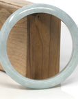 Baikalla Light Green Jadeite Jade "Half Round" Bangle Bracelet (63mm) 
