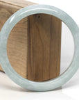 Baikalla Light Green Jadeite Jade "Half Round" Bangle Bracelet (63mm) 