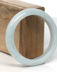 Baikalla Light Green Jadeite Jade "Half Round" Bangle Bracelet (56.5mm) 