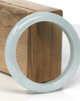 Baikalla Light Green Jadeite Jade "Half Round" Bangle Bracelet (56.5mm) 