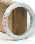 Baikalla Light Green & White W/ SaJin Jadeite Jade Bangle Bracelet (60.5mm) 