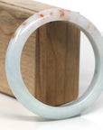 Baikalla Light Green & White W/ SaJin Jadeite Jade Bangle Bracelet (60.5mm) 